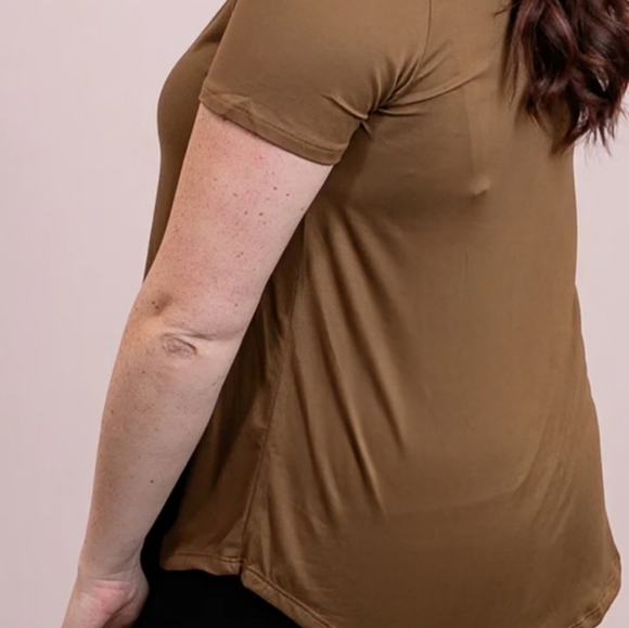 NWT P & Rose Jewel Tone Chocolate Brown Fall Casual Chic Tunic Top Size Small - Picture 4 of 4